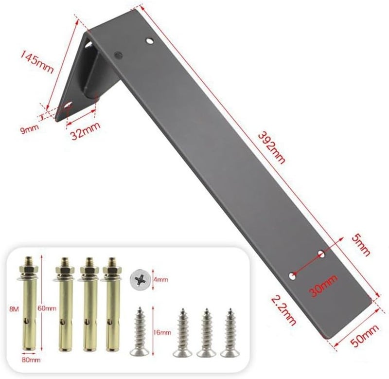 أقواس حامل الموقد الفولاذية الثقيلة 16 بوصة للرفوف المثلثة العائمة الكبيرة المثبتة على الحائط - Image 4