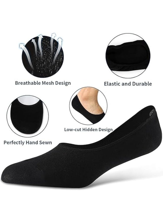 DUNISO 6 Pairs No Show Socks，Men Cotton Low Cut Ankle Short Socks with Non Slip Grip Boat Liners，Comfort Breathable Socks，for Athletic Running Daily Activities，White - Image 5