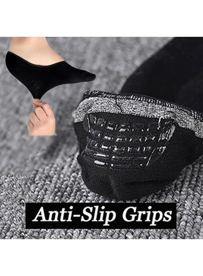 DUNISO 6 Pairs No Show Socks，Men Cotton Low Cut Ankle Short Socks with Non Slip Grip Boat Liners，Comfort Breathable Socks，for Athletic Running Daily Activities，White - Image 3