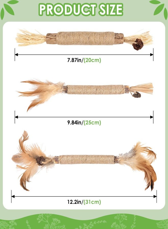 TINDTOP Silvervine Sticks for Cats with Natural Feather, Catnip Chew Toys - Image 4