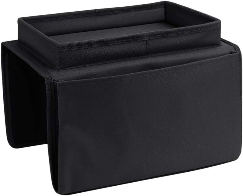Holiberty Sofa Armrest Organizer with Cup Holder Tray Chair Arm TV Remote Holder for Recliner Couch Armchair Caddy Bedside Storage Pockets Bag for Cellphone Tablet Book Magazines Drinks Pouch - Image 4
