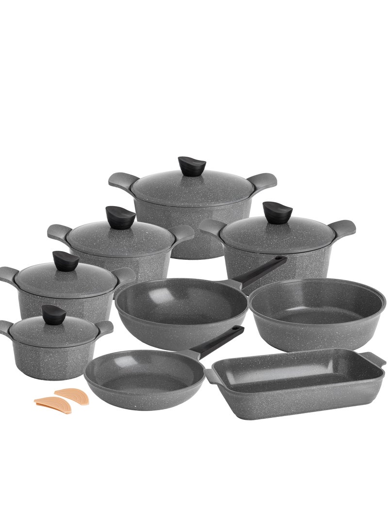 لاهويا طقم قدور 16 قطعة من الغرانيت العالي الجودة بالمواد و المواصفات الكورية و الصناعة السعودية - Image 1