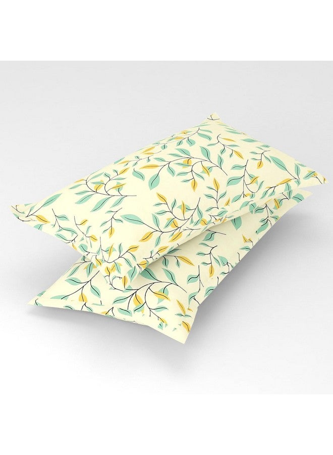 BSB HOME Bsb Home Premium Pure Cotton 220 Tc Flat Double Bed Bedsheets for Summer Breathable | Wrinklefree (Size-220 X 230 Cm) with 2 Pillow Covers (Size-18 X 28 Inches, Light Green) - Floral  - Image 3