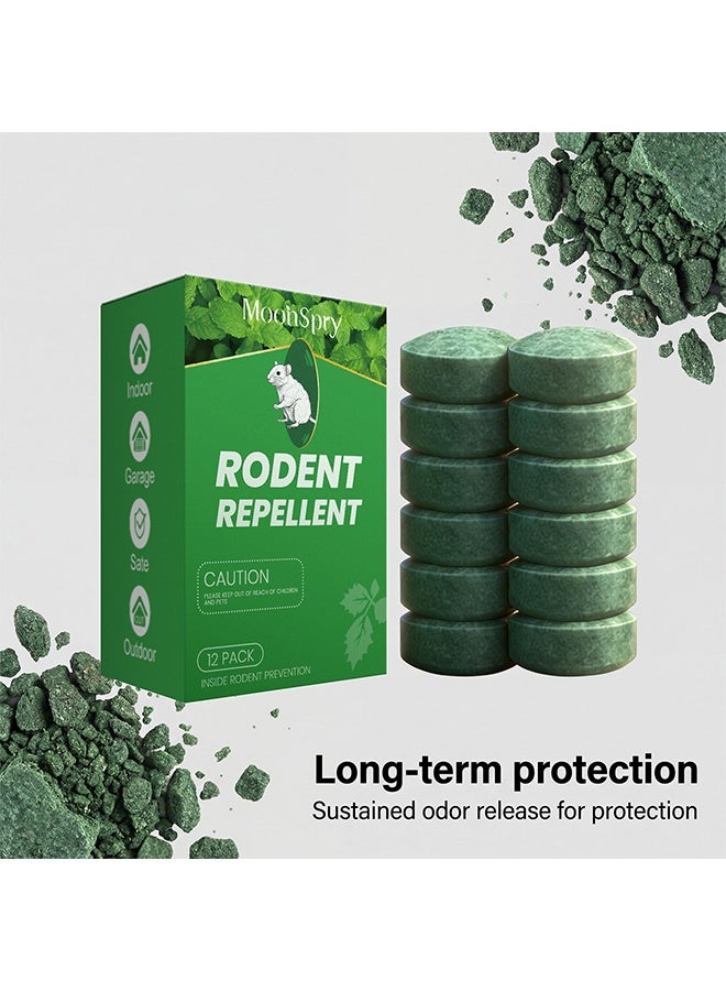 MOONSPRY 12 Pack Mouse Rodent Repellent, Repel Mice and Rats, Indoor and Outdoor Use, Safe for Homes & Pets, Safe for Pets and Family - Image 3