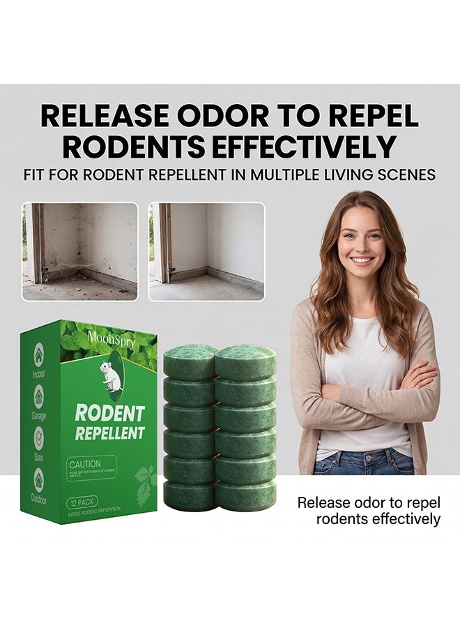 MOONSPRY 12 Pack Mouse Rodent Repellent, Repel Mice and Rats, Indoor and Outdoor Use, Safe for Homes & Pets, Safe for Pets and Family - Image 5