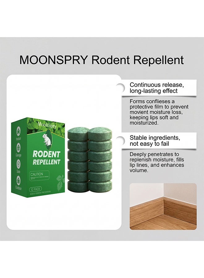MOONSPRY 12 Pack Mouse Rodent Repellent, Repel Mice and Rats, Indoor and Outdoor Use, Safe for Homes & Pets, Safe for Pets and Family - Image 2