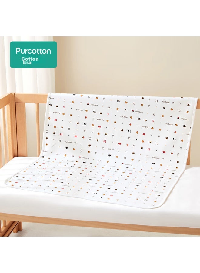 Purcotton Baby Knitted Composite Diaper Pad, Washable, Anti-leak, Newborn, 90cm*70cm, Building Blocks, Small Car, 1 Pack - Image 4