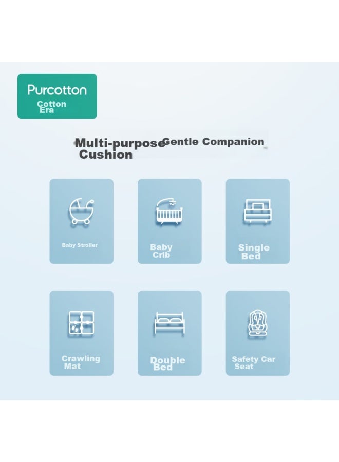 Purcotton Baby Knitted Composite Diaper Pad, Washable, Anti-leak, Newborn, 90cm*70cm, Building Blocks, Small Car, 1 Pack - Image 3