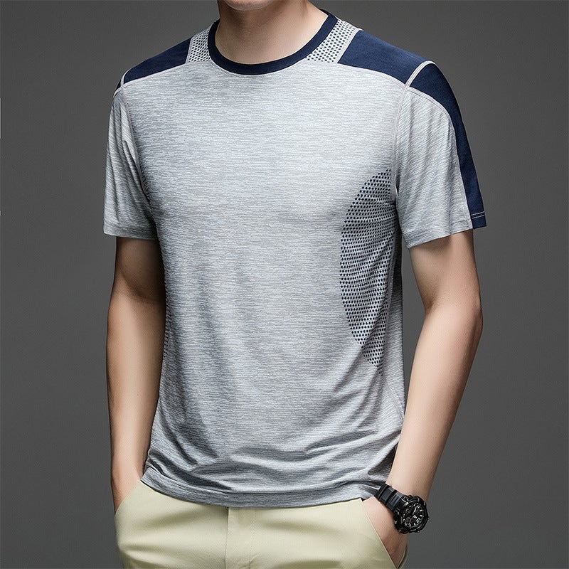 Summer Short-Sleeved T-Shirt Men'S Thin Breathable Fitness Sports Quick-Drying Clothing Men'S Loose Casual Ice Silk T-Shirt Men'S - Image 3