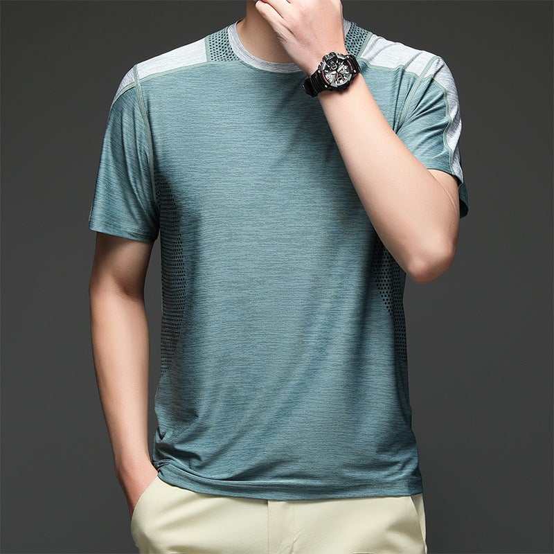 Summer Short-Sleeved T-Shirt Men'S Thin Breathable Fitness Sports Quick-Drying Clothing Men'S Loose Casual Ice Silk T-Shirt Men'S - Image 5