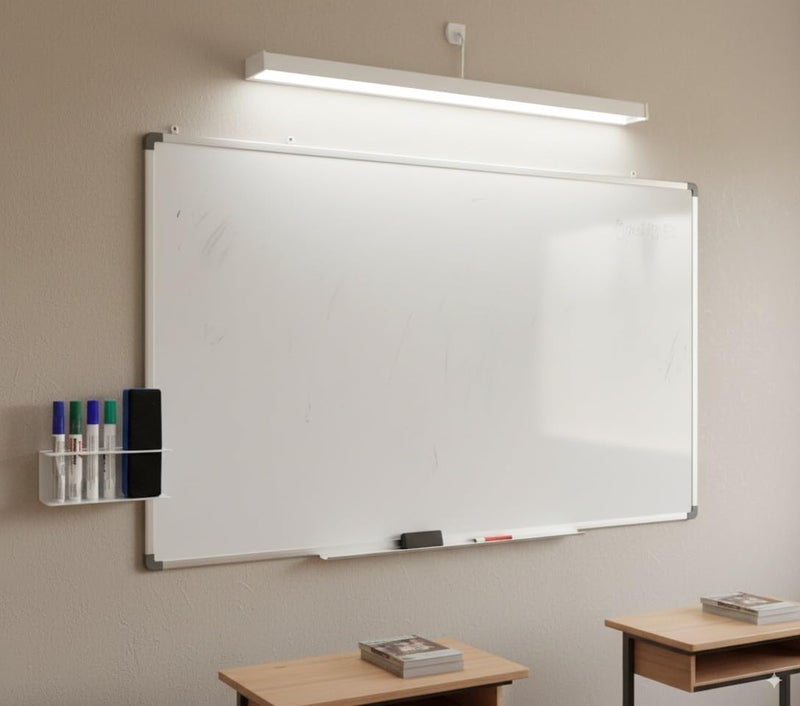 OBASIX Whiteboard Marker & Duster Holder | Color White In Aluminium - Image 3