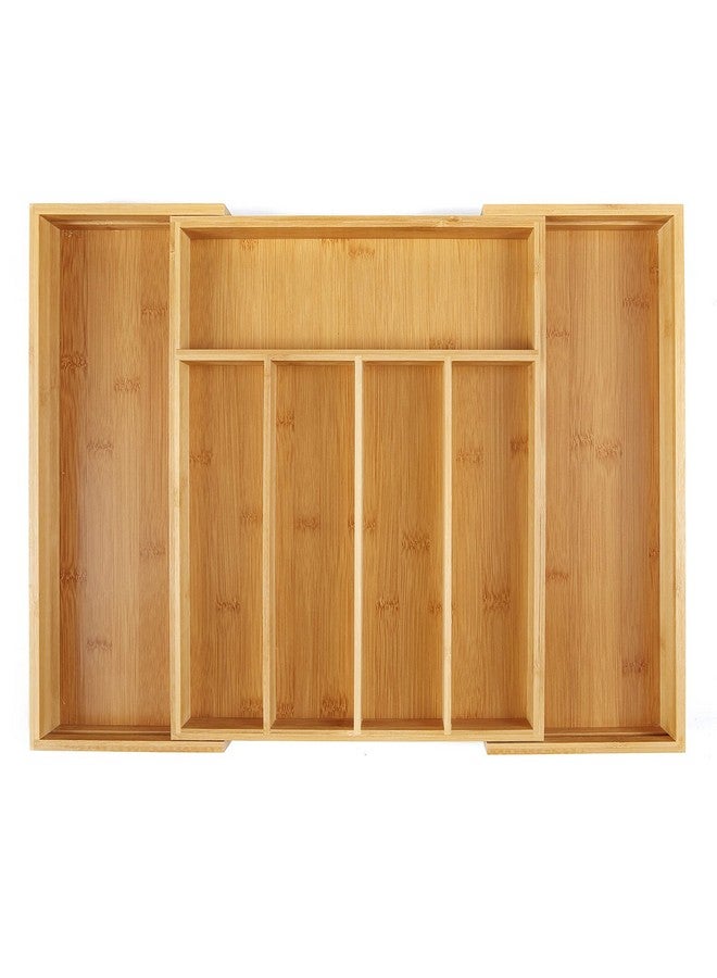 Utoplike Bamboo Cutlery Tray Silverware, Drawer Dividers for Kitchen Utensils, Flatware Tray Drawer Insert for knives, Gadgets and Garage Tools, Office Supplies - Image 1