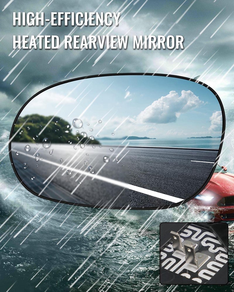 TIKSCIENCE Heated Mirror Glass Left Driver Side Fit for Dodge Challenger 2008 2009 2010 2011 2012 2013 2014 2015 Side Mirror Assembly Replace 68048442AA, 68048447AA - Image 5