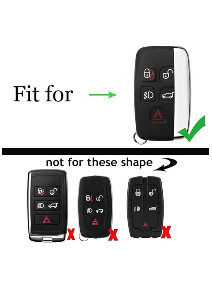 Generic Premium Key Fob Cover Compatible with land rover,Range Rover, Discovery, Sport, Defender, Evoque - Metal & Leather Protective Case Holder with Keychain - Image 2