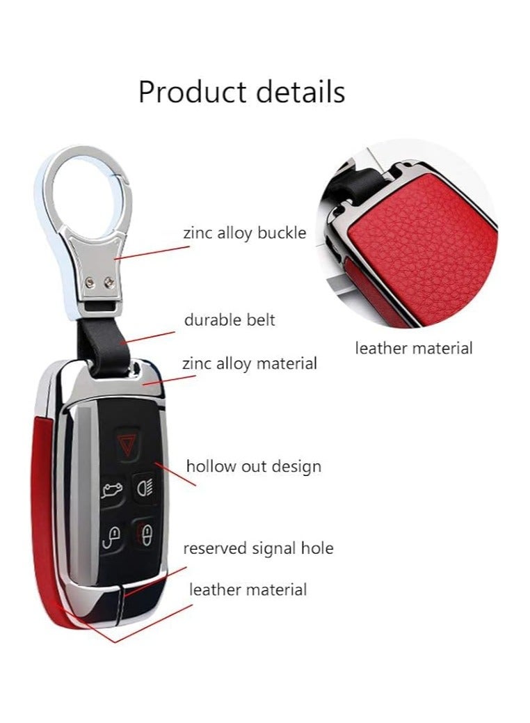 Generic Premium Key Fob Cover Compatible with land rover,Range Rover, Discovery, Sport, Defender, Evoque - Metal & Leather Protective Case Holder with Keychain - Image 4