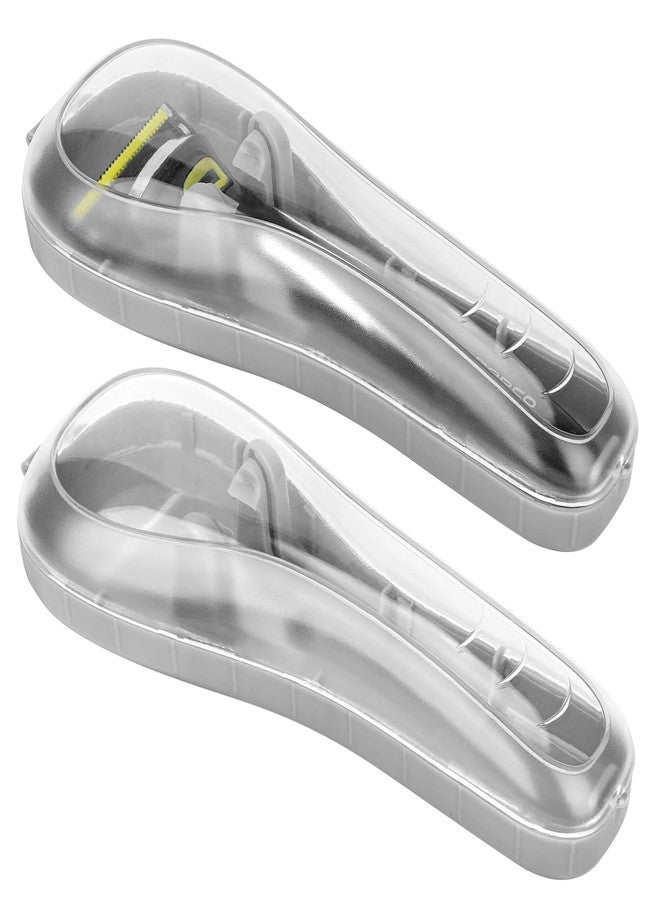 Linkidea 2 Pcs Razor Holder Case, Portable Travel Razor Protector Hard Case, Manual Razor Protector Box Compatible with Fusion 5 ProGlide, Sensor 3, SkinGuard, Pace 6 Pro (Grey) - Image 1