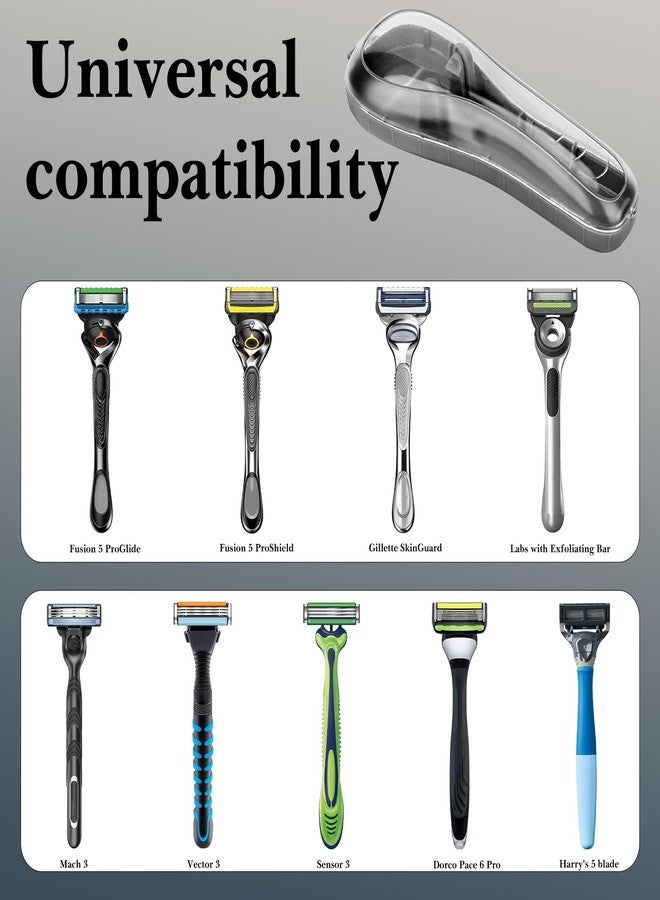 Linkidea 2 Pcs Razor Holder Case, Portable Travel Razor Protector Hard Case, Manual Razor Protector Box Compatible with Fusion 5 ProGlide, Sensor 3, SkinGuard, Pace 6 Pro (Grey) - Image 2