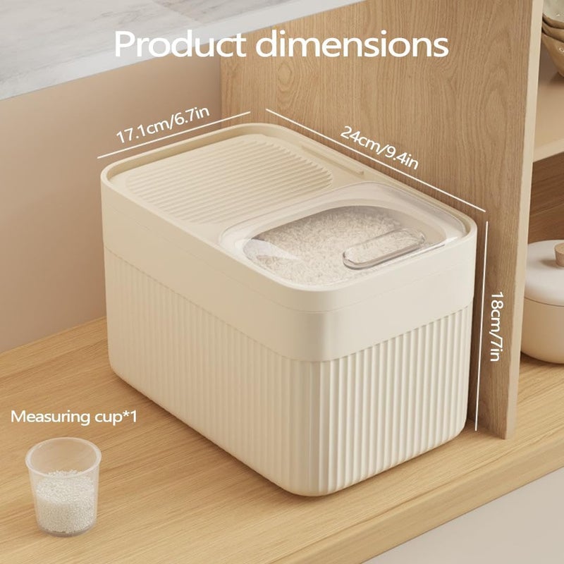Masroo Long lifespan Maroo 5Kg Rice Dispenser,Grain Storage Container, Sealed Grain Container With Measuring Cup Bin For Nuts Rice, Food Cereal Bins Household Kitchen Pantry Organization Fade proof - Image 2