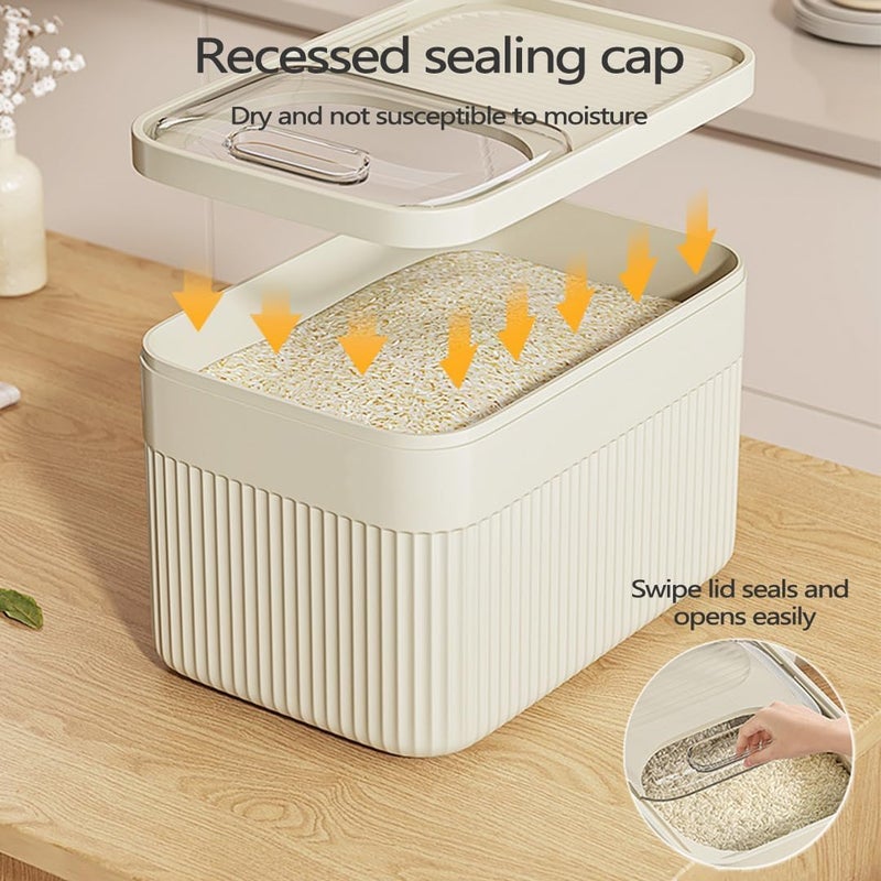 Masroo Long lifespan Maroo 5Kg Rice Dispenser,Grain Storage Container, Sealed Grain Container With Measuring Cup Bin For Nuts Rice, Food Cereal Bins Household Kitchen Pantry Organization Fade proof - Image 3