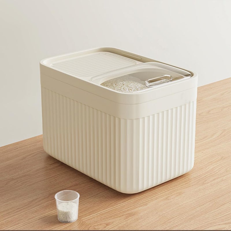 Masroo Long lifespan Maroo 5Kg Rice Dispenser,Grain Storage Container, Sealed Grain Container With Measuring Cup Bin For Nuts Rice, Food Cereal Bins Household Kitchen Pantry Organization Fade proof - Image 1
