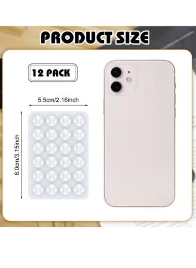 fantasize 12 Pcs Adhesive Silicone Suction Cup, Suction Phone Case, Silicone Suction Phone Case Adhesive Mount, Non Slip Phone Suction Cup, Suitable for Bathroom Home Kitchen (White) - Image 2
