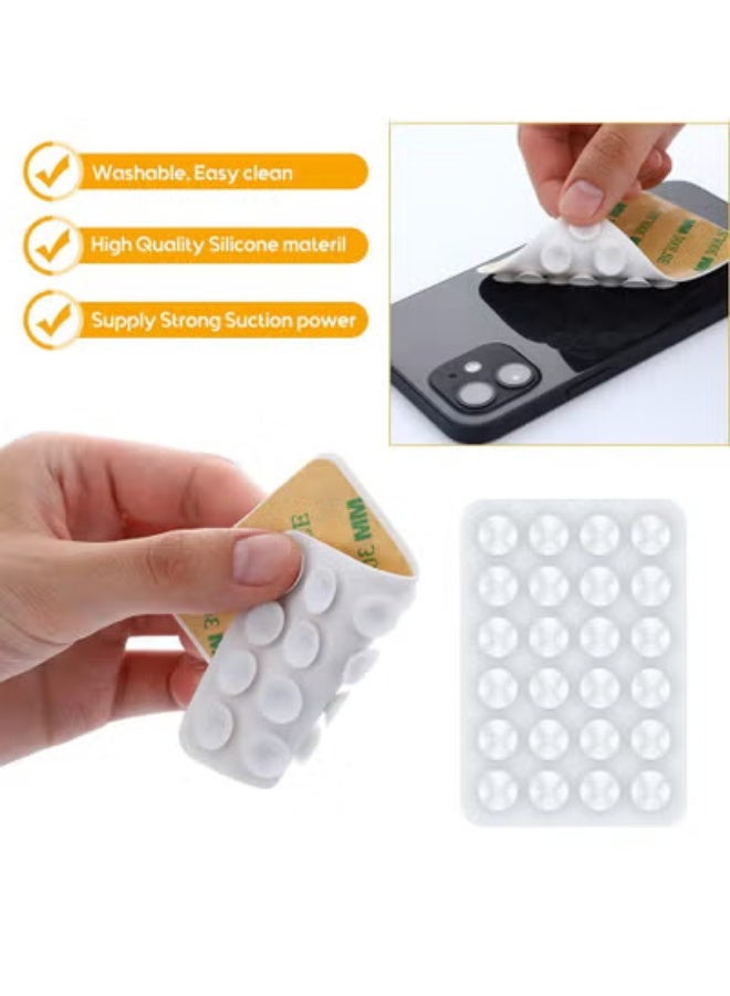 fantasize 12 Pcs Adhesive Silicone Suction Cup, Suction Phone Case, Silicone Suction Phone Case Adhesive Mount, Non Slip Phone Suction Cup, Suitable for Bathroom Home Kitchen (White) - Image 3