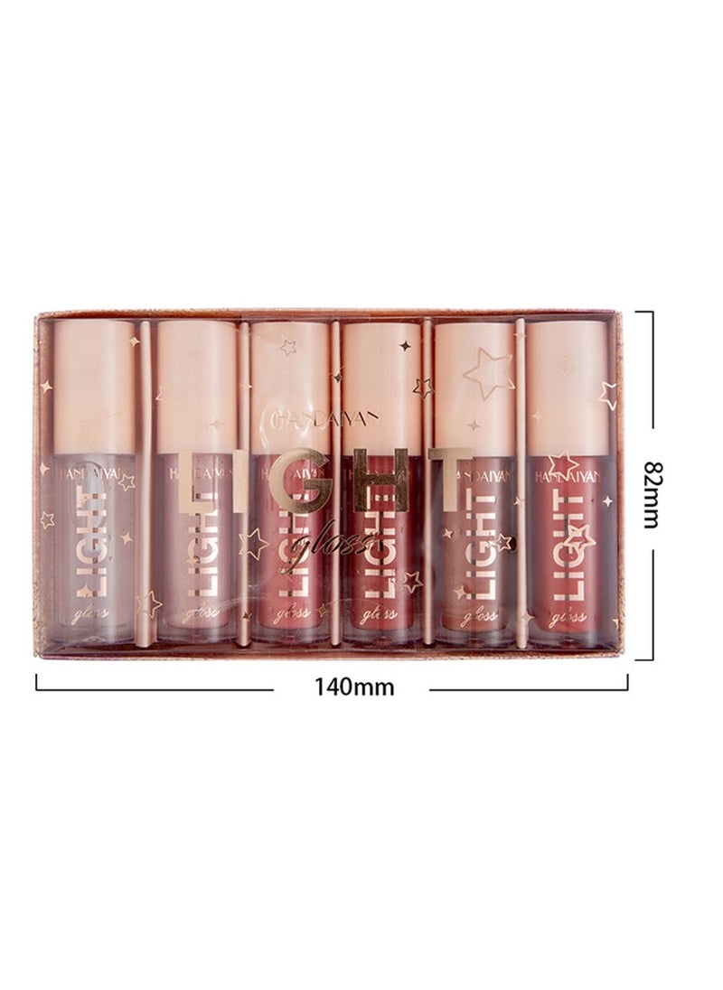 Handaiyan Lip Gloss Set 6 Pcs Hydrating Moisturizing Long Lasting High Glossy Light Stain Super Shiny Balm Oil Tinted Treatment Glow Glass Shine Makeup Colored Bright Lifter For Women Girls  - Image 4
