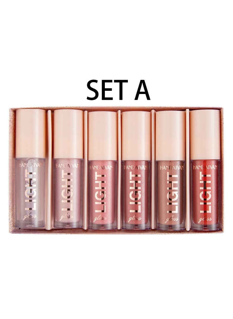 Handaiyan Lip Gloss Set 6 Pcs Hydrating Moisturizing Long Lasting High Glossy Light Stain Super Shiny Balm Oil Tinted Treatment Glow Glass Shine Makeup Colored Bright Lifter For Women Girls  - Image 5