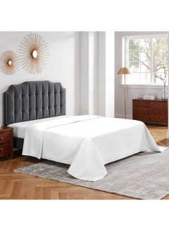Rest Flat Bedsheet 220X240Cm Plush White Breathable Machine Washbale Bedsheet Extra Soft Easy Fit Highly Breathable Bedding & Linen Cover  - Image 1