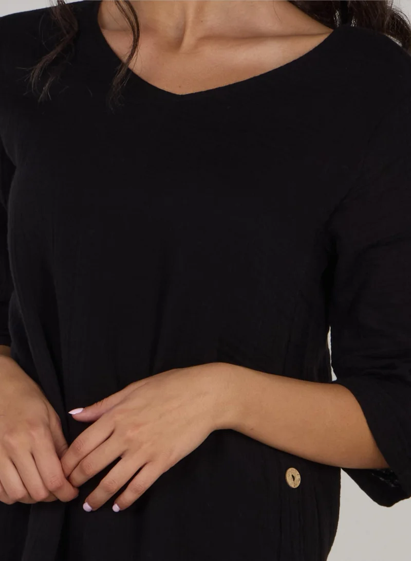 جاست نيتشر فستان جيني المستقيم الأسود