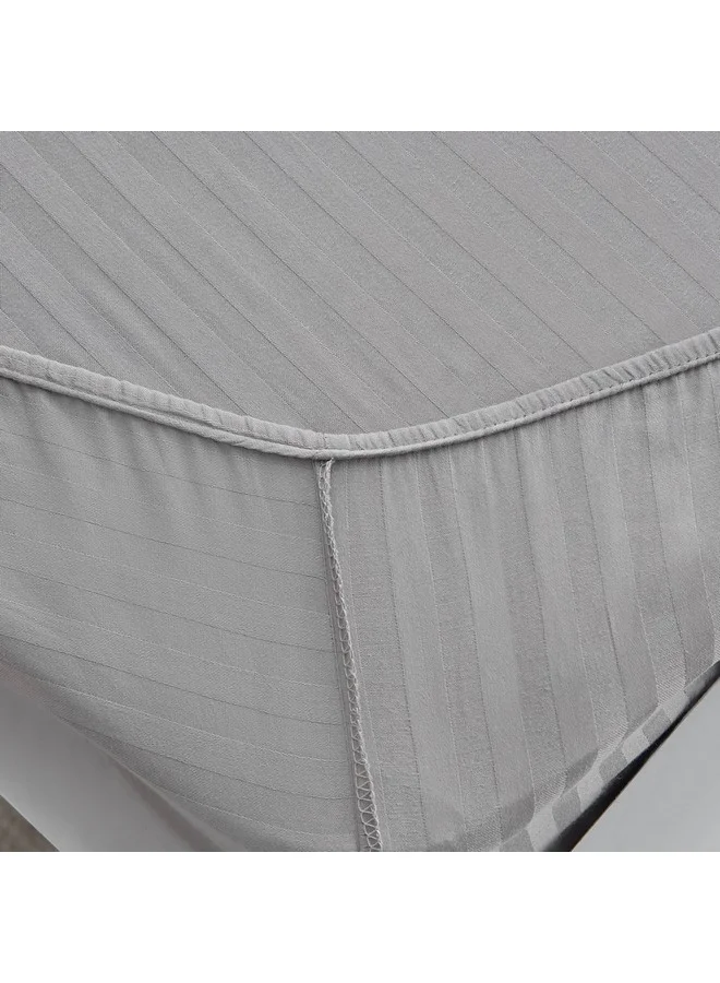 Home Box Hamilton Stripe Satin Cotton Single Fitted Sheet 200 x 36 x 90 cm