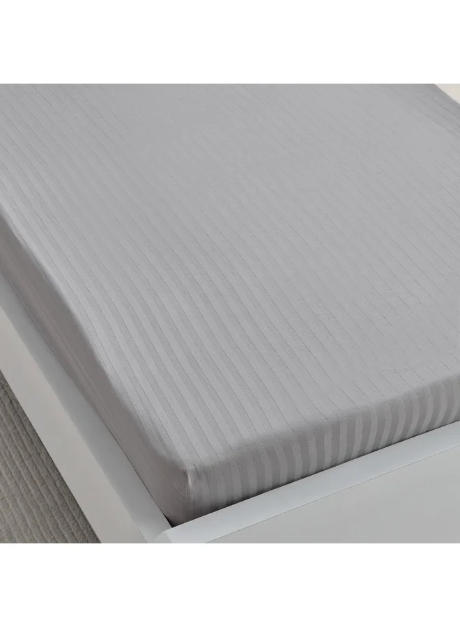 Home Box Hamilton Stripe Satin Cotton Single Fitted Sheet 200 x 36 x 90 cm