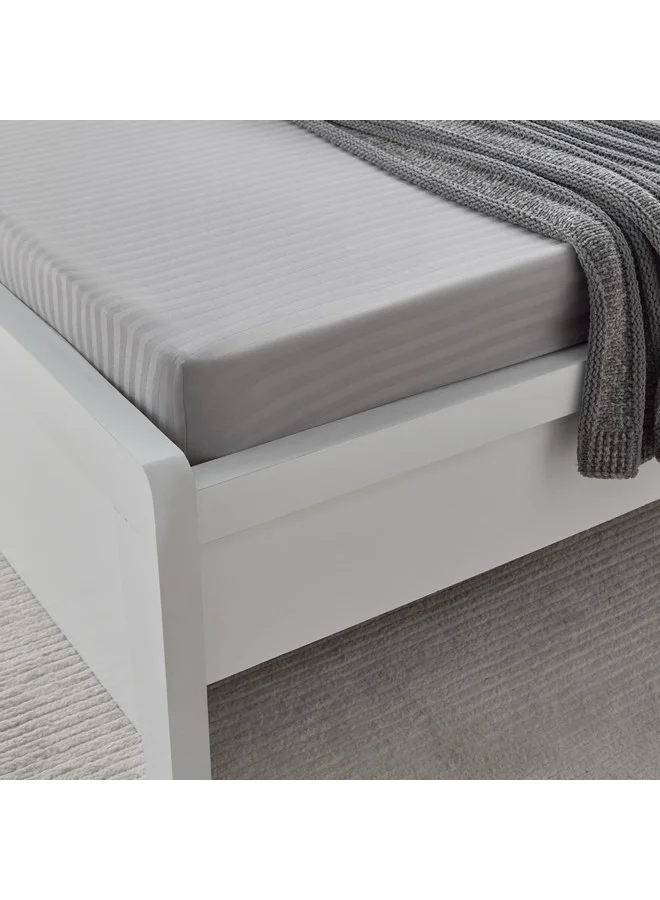 Home Box Hamilton Stripe Satin Cotton Single Fitted Sheet 200 x 36 x 90 cm