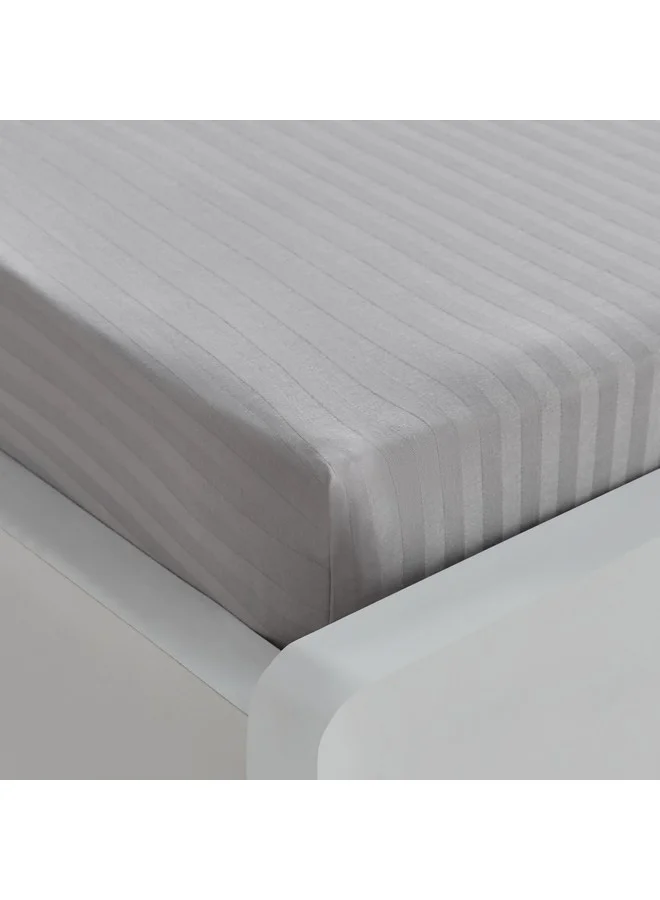 Home Box Hamilton Stripe Satin Cotton Single Fitted Sheet 200 x 36 x 90 cm
