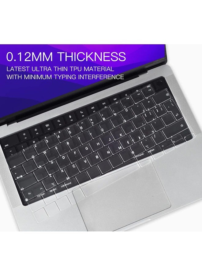 SJet - Premium Keyboard Cover for M2 M3 MacBook Air 15 inch A2941 A3114, M2 M3 MacBook Air 13.6" A2681 A3113, 2024 2023 2022 2021 MacBook Pro 14" 16" M4 M3 M2 M1 Chip Pro/Max, EN Layout - Image 1