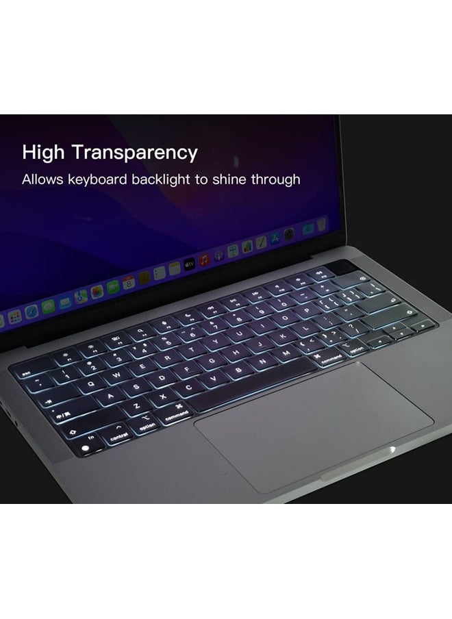 SJet - Premium Keyboard Cover for M2 M3 MacBook Air 15 inch A2941 A3114, M2 M3 MacBook Air 13.6" A2681 A3113, 2024 2023 2022 2021 MacBook Pro 14" 16" M4 M3 M2 M1 Chip Pro/Max, EN Layout - Image 1