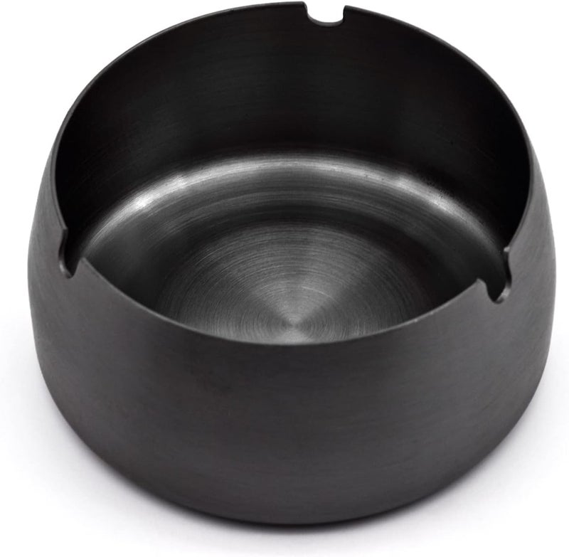 Skyzone Stainless Steel Ashtray Tabletop Desktop Ash Tray,Round Black Cigarettes Ashtrays for Outdoors, Home,Office Hotel Restaurant,Party,Bar (10cm Diameter) - Image 1