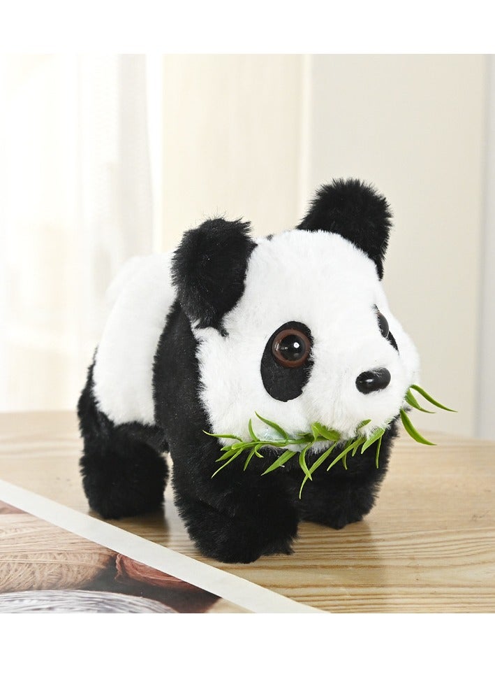 عام لعبة موسيقية كهربائية دمية باندا محشوة تحاكي الحركة - تتحرك وتلعب بذيلها، لعبة إلكترونية للأطفال - Image 2