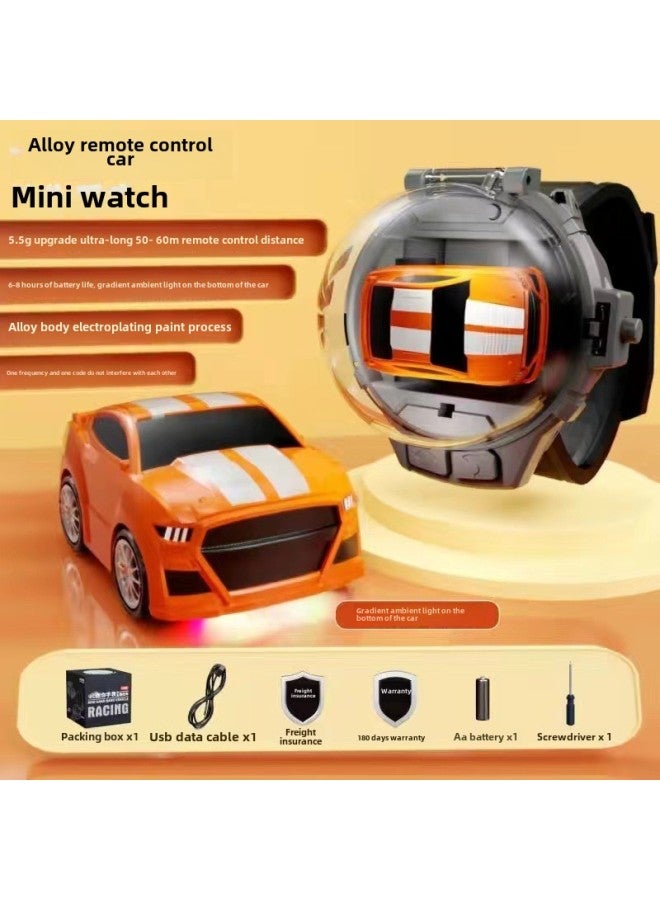 TikTok Internet Celebrous Watch Remote Control Car Electric Mini Car Social Children Boys And Girls Friends Toy Gift-Specifications: Alloy Wild Horse Orange  - Image 1