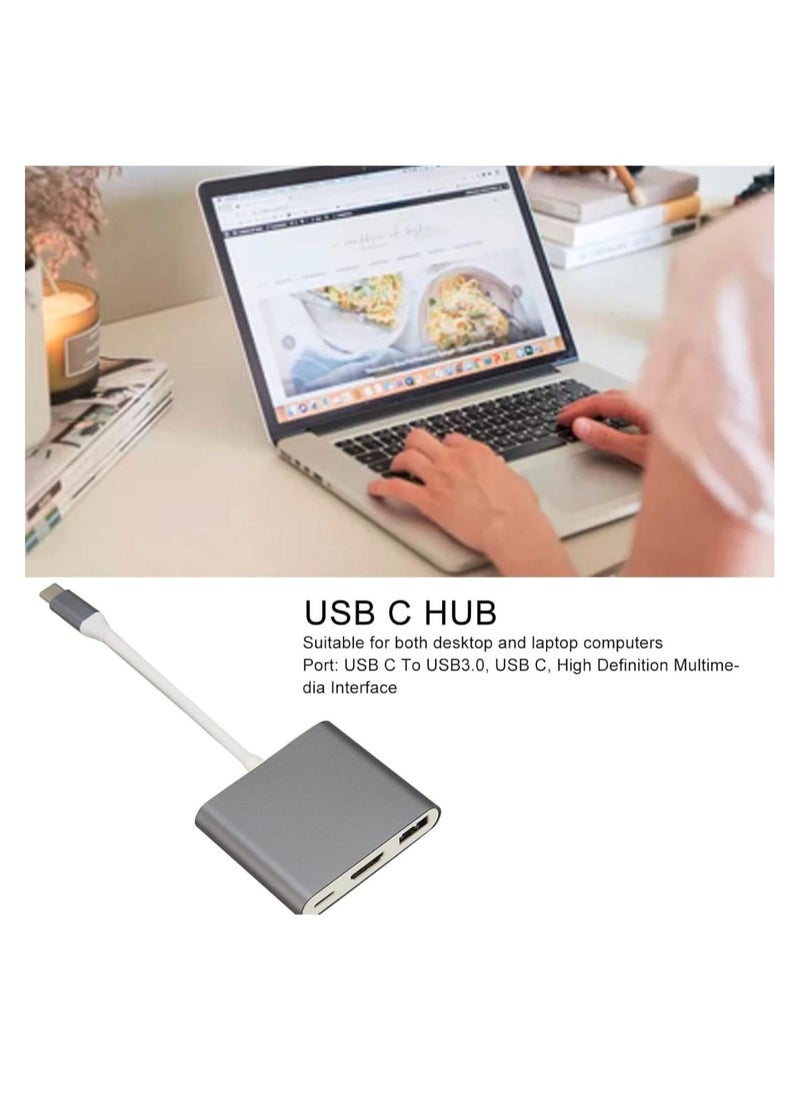 ELTRAZONE 3-in-1 USB-C Hub Multiport Adapter – USB Type-C Hub with HDMI, USB 3.0 & USB-C Ports – Compatible with Windows, MacOS, Laptops, Tablets & Smartphones for Fast Data Transfer and 4K Video Output - Image 4