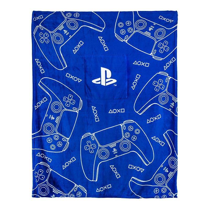 Paladone PlayStation 2-in-1 Cushion Blanket - Officially Licensed Travel Blanket, Foldable Soft Fluffy Throw, Compact Design for Gaming Room or Bedroom Decor - Image 3