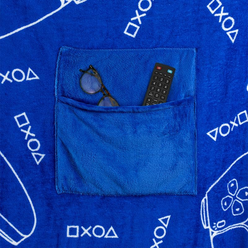 Paladone PlayStation 2-in-1 Cushion Blanket - Officially Licensed Travel Blanket, Foldable Soft Fluffy Throw, Compact Design for Gaming Room or Bedroom Decor - Image 5