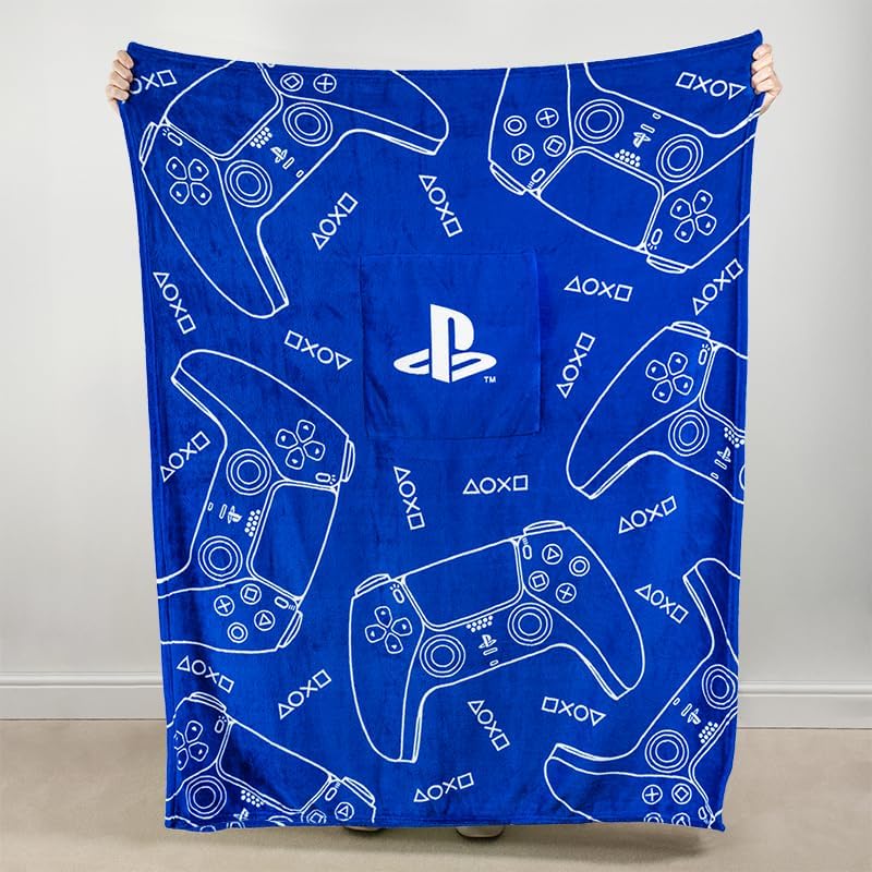 Paladone PlayStation 2-in-1 Cushion Blanket - Officially Licensed Travel Blanket, Foldable Soft Fluffy Throw, Compact Design for Gaming Room or Bedroom Decor - Image 4