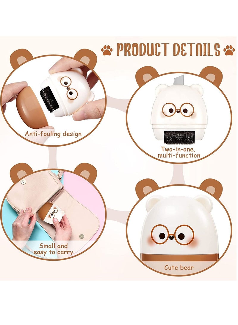 KASTWAVE Identity Protection Roller Stamp 2 in 1 Wide Advanced Roller with Retractable Box Opener Cute Shape Bear Identity Theft Protection Stamp Refillable Ink Private Information Roller 3 Pieces - Image 3