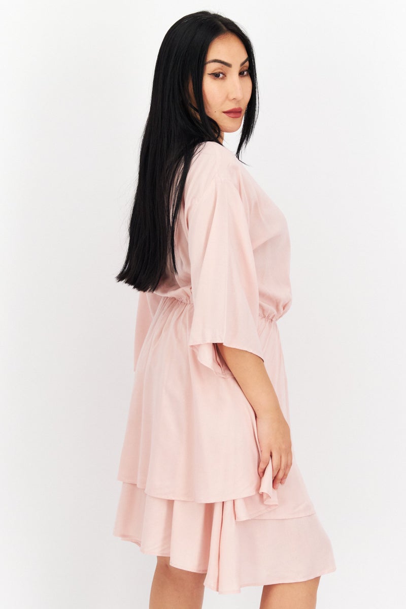 NA-KD Schanna x NA-KD Women Plain  Mini Dress, Pink - Image 4