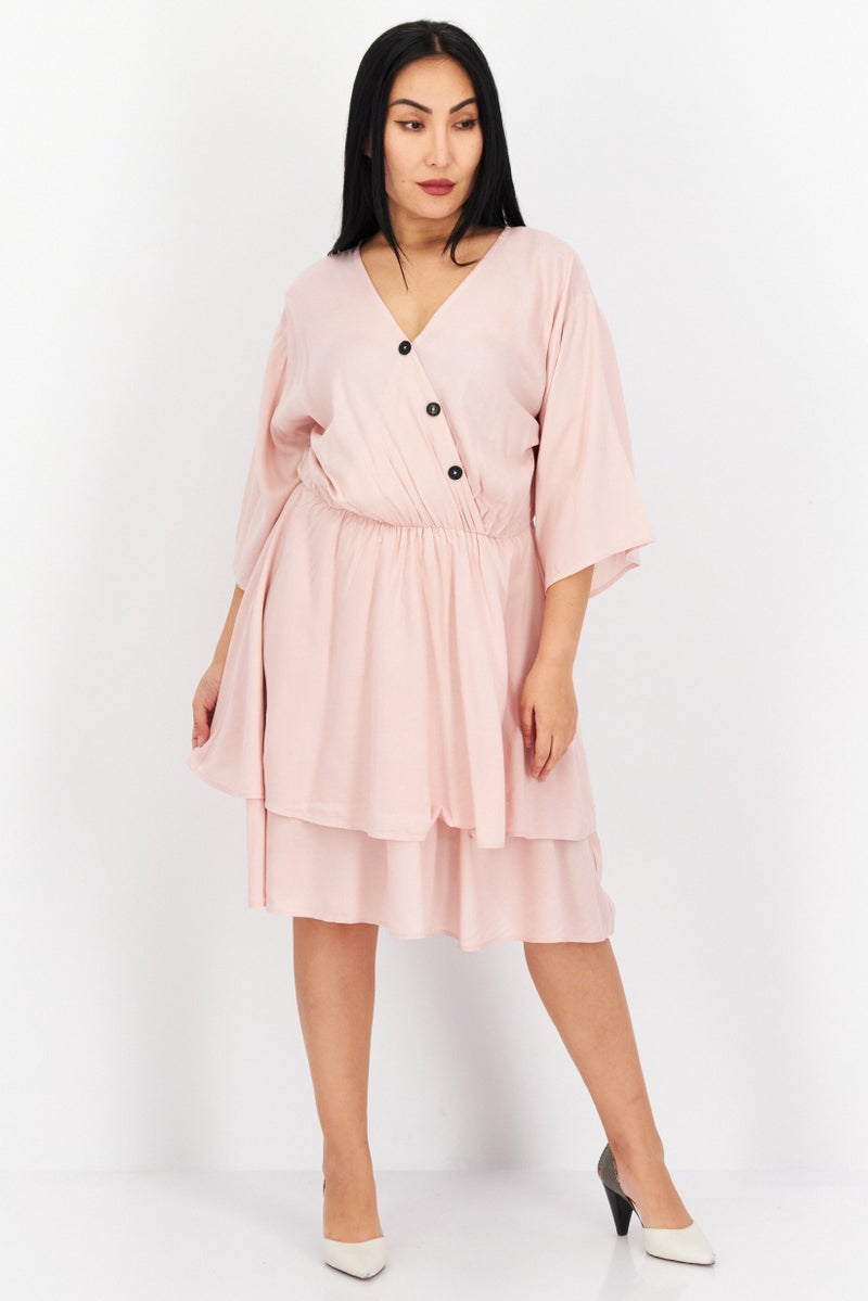 NA-KD Schanna x NA-KD Women Plain  Mini Dress, Pink - Image 2