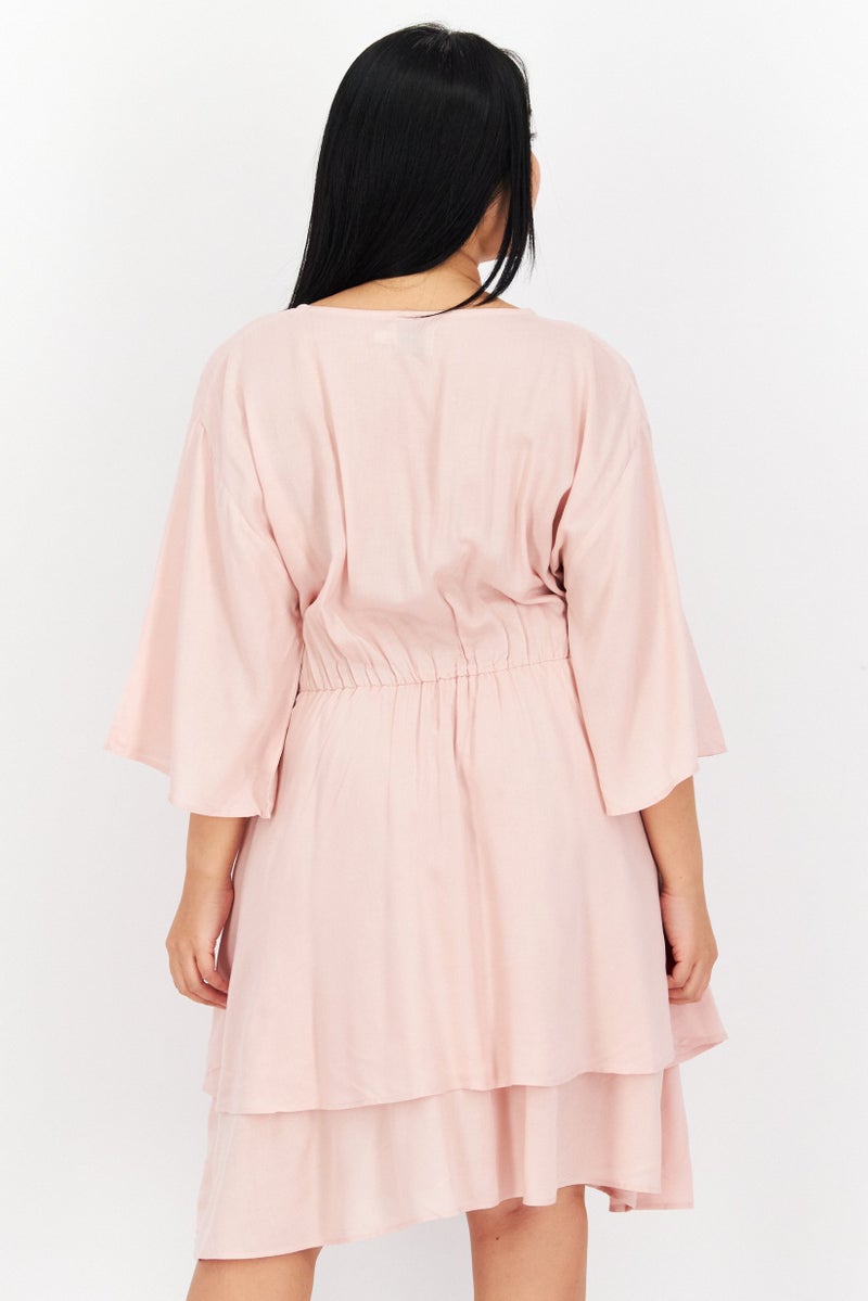 NA-KD Schanna x NA-KD Women Plain  Mini Dress, Pink - Image 3