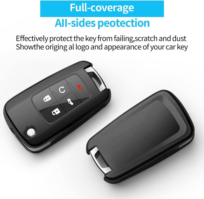 Sindeda Chevrolet Key Fob Cover with Keychain - TPU Full Protection Case for Chevy Models - Image 3