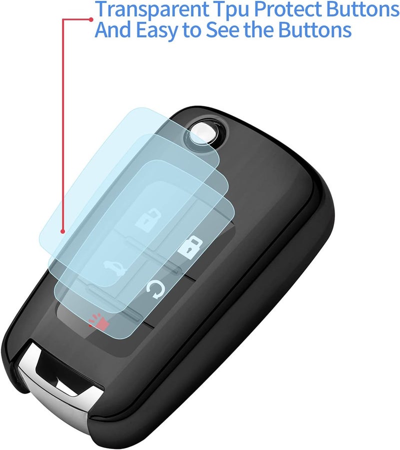 Sindeda Chevrolet Key Fob Cover with Keychain - TPU Full Protection Case for Chevy Models - Image 4