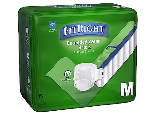 FitRight Medline MTB80300Z Extended Wear Overnight Adult Brief with Tabs, Maximum Absorbency, Medium, Pack of 15 - Image 3
